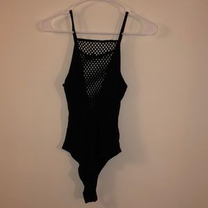 Black mesh bodysuit